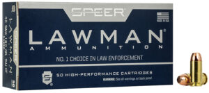 Speer 53880 Lawman Training Clean-Fire 40S&W 180gr Total Metal Jacket Round Nose 50 Per Box/20 Case