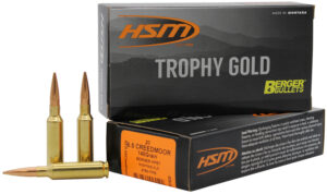 HSM 65CREEDMOOR140VLD Trophy Gold Extended Range 6.5 Creedmoor 140 gr Berger Hybrid Tactical Open Tip Match 20 Per Box/ 25 Case
