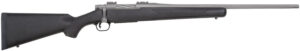 Mossberg 28005 Patriot  243 Win 5+1 22" Stainless Cerakote Fluted Barrel, Stainless Cerakote Receiver Drilled & Tapped, Black Fixed Synthetic Stock, Right Hand