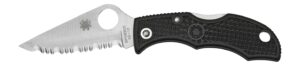 Spyderco LBKS3 Ladybug 3 1.94" Folding Modified Clip Point Serrated VG-10 SS Blade Black FRN Handle