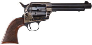 Taylors & Company 550813DE Smoke Wagon Uberti 45 Colt (Long Colt) 6 Shot 5.50" Blued Round Barrel & Cylinder, Color Case Hardened Steel Frame, Checkered Walnut Navy Grip, Exposed Hammer