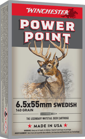 Winchester Ammo X6555 Power-Point 6.5x55Swedish 140gr 20 Per Box/10 Case