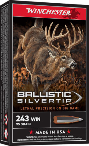 Winchester Ammo SBST243 Ballistic Silvertip 243Win 55gr Fragmenting Polymer Tip 20 Per Box/10 Case