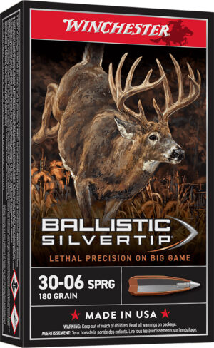 Winchester Ammo SBST3006B Ballistic Silvertip 30-06Springfield 180gr Rapid Controlled Expansion Polymer Tip 20 Per Box/10 Case