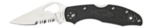 Spyderco BY04PSBK2 Byrd Meadowlark 2 Lightweight 2.87" Folding Drop Point Part Serrated 8Cr13MoV SS Blade Black Textured FRN Handle Includes Pocket Clip