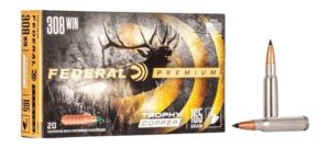 Federal P308TC2 Premium 308Win 165gr Trophy Copper 20 Per Box/10 Case
