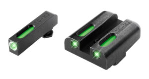 TruGlo TG13GL2A TFX Black | Green Tritium & Fiber Optic White Outline Front Sight Green Tritium & Fiber Optic Rear Sight