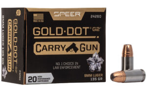 Speer Gold Dot Carry Gun 9mm 135gr HP Ammo 20 Rounds