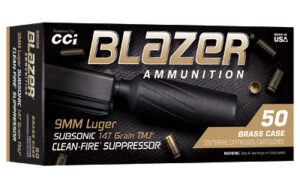 CCI Blazer Brass 9mm Suprs 147gr TMJ Ammo 50 Rounds
