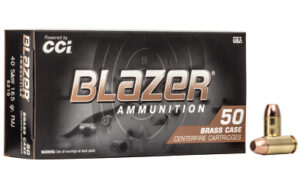 CCI Blazer Brass 40 S&W 165gr FMJ Ammo 50 Rounds