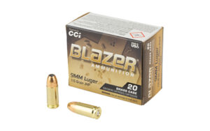 CCI Blazer Brass 9mm 115gr JHP Ammo 20 Rounds