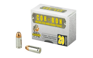 Cor-Bon 9mm+P 115gr JHP Ammo 20 Rounds
