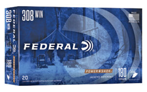 Federal PWRSHK 308WN 180gr SP Ammo 20 Rounds