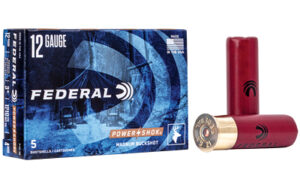 Federal PWRSHK 12 Gauge 3" MG 4 BCK Shotshells 5 Rounds