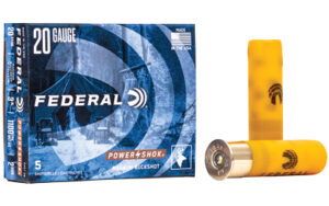 Federal PWRSHK 20 Gauge 3" 18P 2BCK Shotshells 5 Rounds