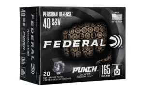 Federal Punch 40 S&W 165gr JHP Ammo 20 Rounds