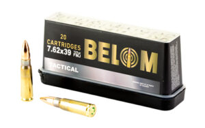 Belom 7.62X39 Brass 123gr FMJ Ammo 20 Rounds