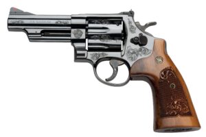 Smith & Wesson 29 Engraved 44M/44S Blued/Wood 4" .44 Magnum 6-Round Revolver