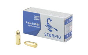 Scorpio Ammo 9mm 124gr FMJ 50 Rounds