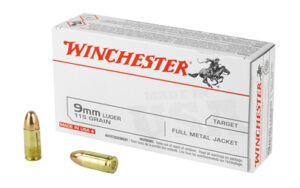 Winchester USA 9mm 115gr FMJ Ammo 50 Rounds