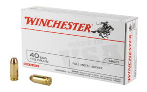 Winchester USA 40 S&W 180gr FMJ Ammo 50 Rounds