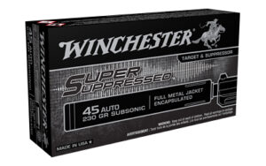 Winchester SPR SUP 45 ACP 230gr FMJ Ammo 50 Rounds