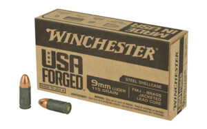 Winchester 9mm 115gr FMJ Steel Case Ammo 50 Rounds