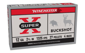 Winchester Superx 12 Gauge 2.75 4BK 27PL Shotshells 5 Rounds